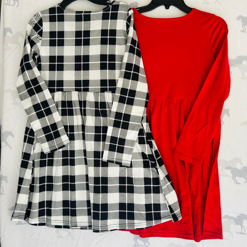 2 NWT Children’s Place Skater Dresses Size Xl / 14 Soft Comfortable
